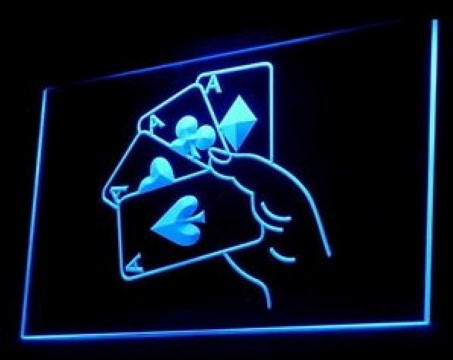 Poker Card Deal Hand LED Neon Sign